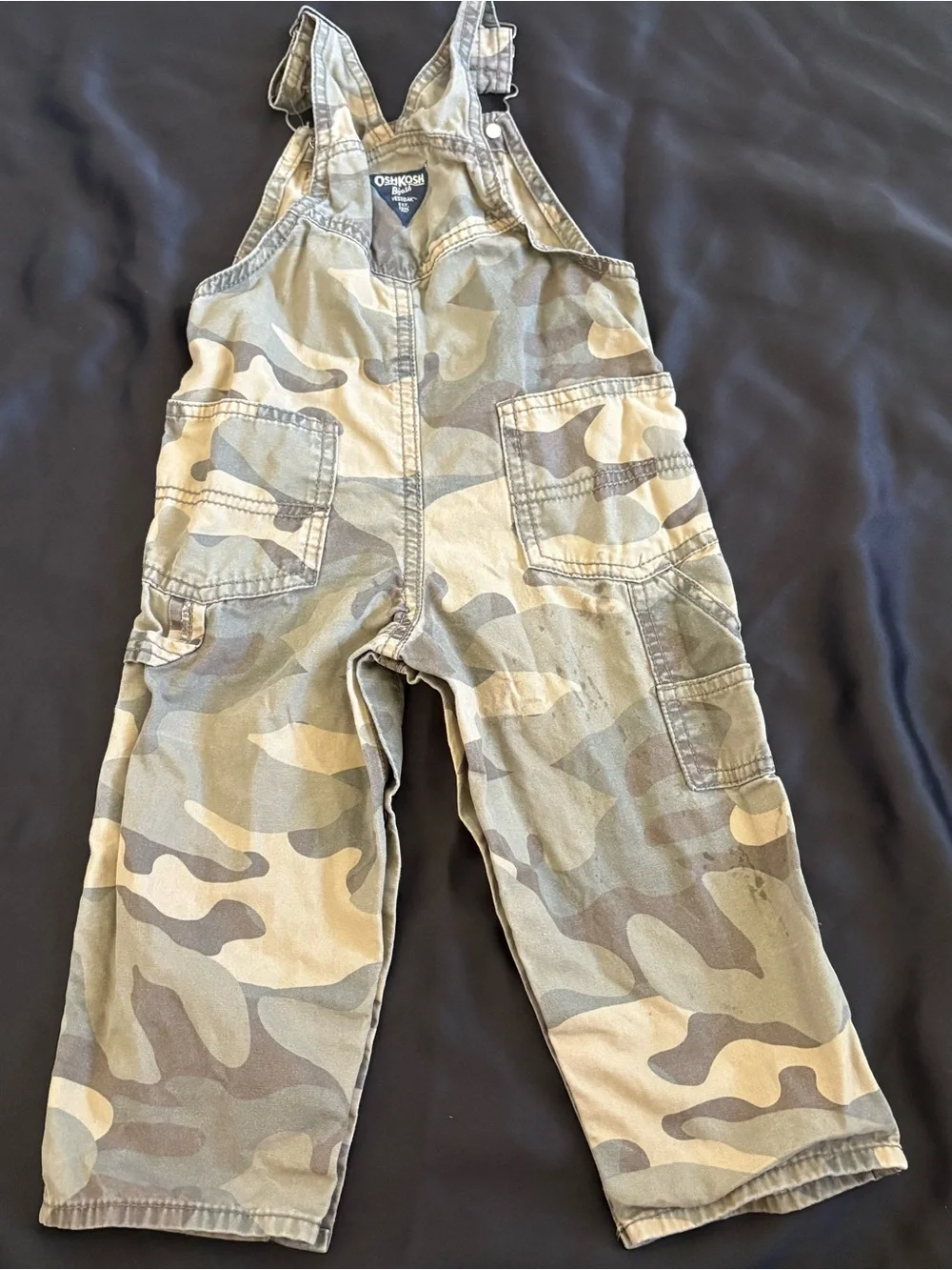 Vintage OshKosh B'gosh Kids Camouflage Overalls - Green & Tan ✨🪖